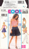 New Look 6186 Sewing Pattern Teen's Top, Skirt Pants, Size 3/4-13/14, Uncut, Factory Folded