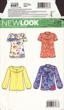 New Look 6187 Sewing Pattern, Tops, Size 10-22, Uncut, Factory Folded