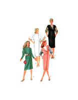 Simplicity 6209 Retro 80s Asymmetric Dress with Long or Short Sleeves, Uncut, Factory Folded, Sewing Pattern Size 12