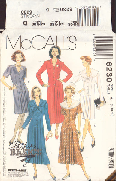 McCall's 6230 Sewing Pattern, Dress 8-10, Cut, Complete