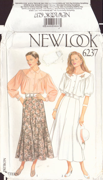 New Look 6237 Sewing Pattern, Blouse and Skirt, Size 8-18, Uncut, Factory Folded