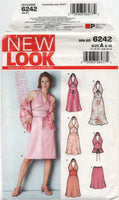 New Look 6242 Halter Neck Dress in Two Lengths or Skirt and Top, Uncut, F/Folded, Sewing Pattern Size 6-16