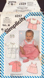 Simplicity 6257 Sewing Pattern, Babies' Layette, Size 1-18 Mnths, Cut, Incomplete