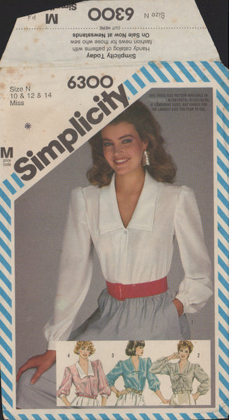 Simplicity 6300 Sewing Pattern, Size 10, Blouse, Cut, Complete