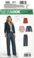 New Look 6351 V-Neck Top, Jacket, Pants and Skirt, Partially Cut, Sewing Pattern, Multi Size (Read Description)