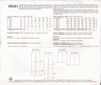 McCall's 6361 Sewing Pattern, Skirt, Pants and Shorts, Size 8-10-12-14-16, Uncut, Factory Folded