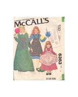 McCalls 6363 Sewing Pattern, Children's and Girls' Dress and Pinafore, Size 10, Partially Cut, Complete