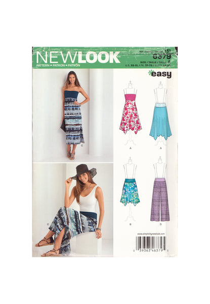 New Look 6379 Sewing Pattern, Pants and Skirt, Size XS-XL, Uncut, Factory Folded
