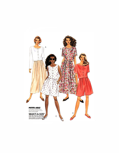 McCall's 6466 Top, Split Skirt (Culottes) and Shorts, Uncut, Factory Folded Sewing Pattern Size 4-8