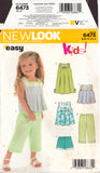 New Look 6473 Sewing Pattern, Toddler's Dress or Top, Size 1/2-4, Uncut, Factory Folded