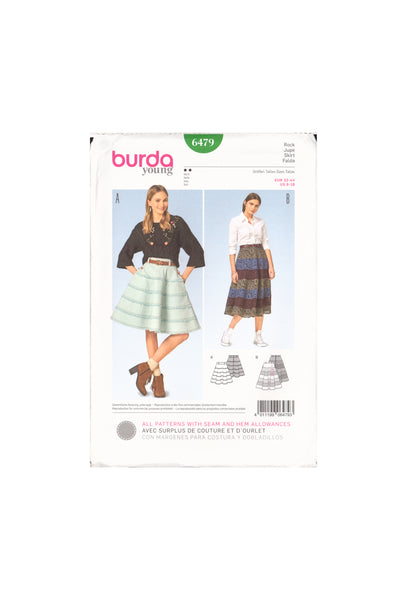 Burda 6479 Sewing Pattern, Skirt, Size 6-18, Uncut, Factory Folded