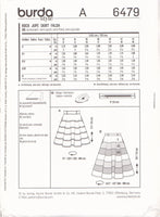 Burda 6479 Sewing Pattern, Skirt, Size 6-18, Uncut, Factory Folded