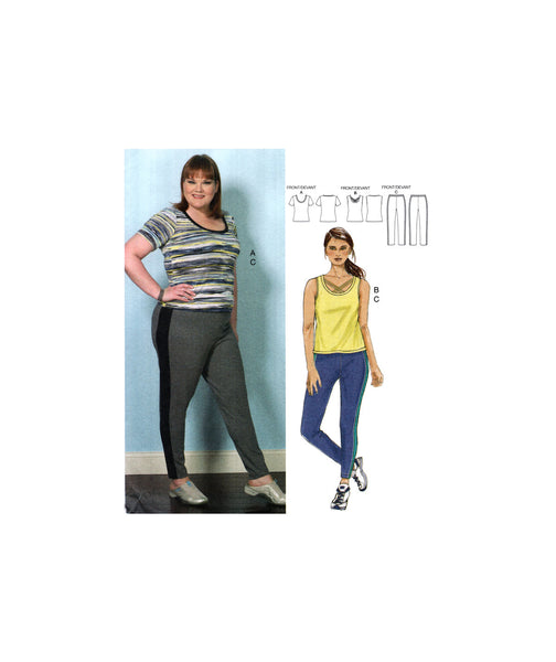 Butterick 6498 Connie Crawford Activewear: Top and Pants, Uncut, F/Folded Sewing Pattern Multi Size 34-43