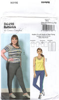 Butterick 6498 Connie Crawford Activewear: Top and Pants, Uncut, F/Folded Sewing Pattern Multi Size 34-43