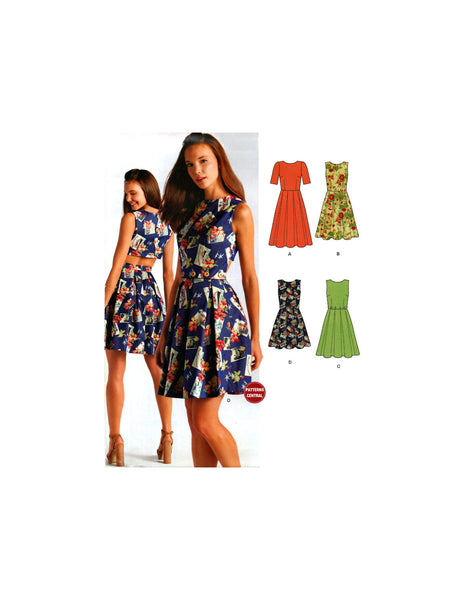 New Look 6508 Fit and Flare Dress with Back Cut-Out, Uncut, Factory Folded, Sewing Pattern Size 10-22
