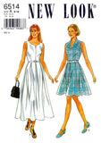 New Look 6514 Flared Skirt Dress in Two Lengths, Uncut, Factory Folded, Sewing Pattern Size 8-18