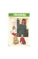 Simplicity 6517 Shirt Style Blouse with Optional Contrast Collar and Cuffs, Sewing Pattern Size 12 CUT CHECKED COMPLETE