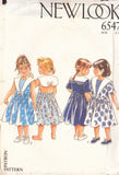 New Look 6547 Sewing Pattern, Girls' Dress, Skirt, Age 2-7, Partially Cut, Complete