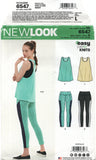 New Look 6547 Activewear: Tank Top with Racer Back and Leggings, Uncut, F/Folded Sewing Pattern Multi Size 6-24