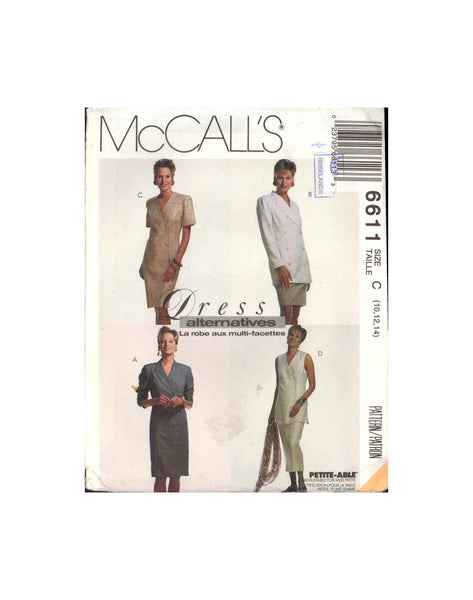 McCall's 6611 Sewing Pattern Women's Jacket Dress Skirt Size 10-12-14 Uncut Factory Folded