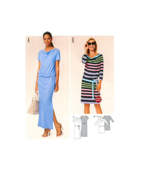 Burda 6639 Semi-Fitted, Blouson Dress in Two Lengths, Uncut, Factory Folded, Sewing Pattern Size 10-20