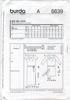 Burda 6639 Semi-Fitted, Blouson Dress in Two Lengths, Uncut, Factory Folded, Sewing Pattern Size 10-20