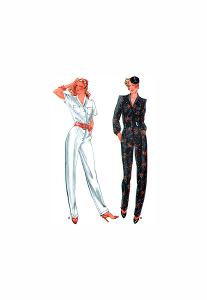 Butterick 6680 Willi Smith Utility Style Jumpsuit with Short or Long Sleeves, Uncut, Factory Folded Sewing Pattern Size 12