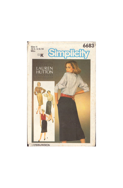 Simplicity 6683, Sewing Pattern, Skirts, Size 10-12-14, Uncut, Factory Folded