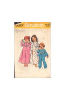Simplicity 6687 Sewing Pattern, Children's Robe, Nightgown & Pajamas, Size 2, Cut, Incomplete
