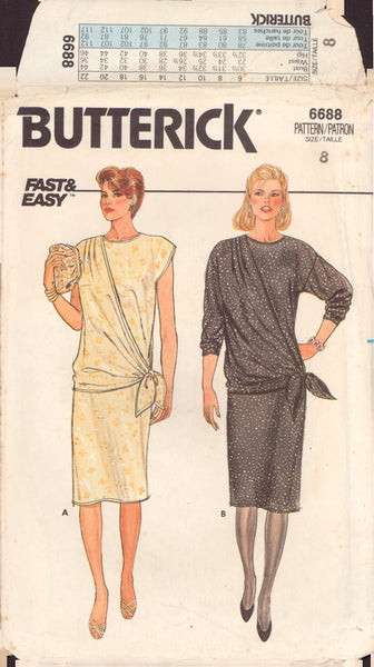 Butterick 6688 Sewing Pattern, Dress, Size 8, Cut, Incomplete