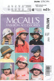 McCall's 6762 Child's Hats in Eight Different Styles, Uncut, Factory Folded Sewing Pattern Size XS-XL