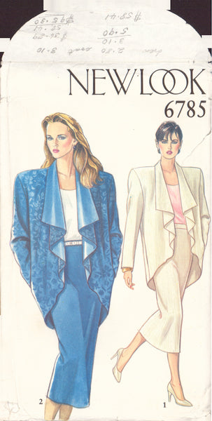 New Look 6785 Sewing Pattern, Jackets and Skirt, Size 8, Cut, Complete