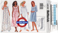 Butterick 6838, Loose Fitting Nightgown in Three Lengths , Uncut, Factory Folded Sewing Pattern Plus Size 38-44