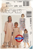 McCall's 6864 Child's Nightgown or Jumpsuit in Two Lengths, Uncut, Factory Folded Sewing Pattern Size 30-32 (76-81 cm)
