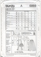 Burda 6869 Bridal Gown or Evening Dresses, Uncut, Factory Folded Sewing Pattern Size 8-18