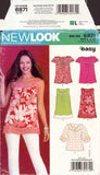 New Look 6871 Sewing Pattern, Tops, Size 10-22, Uncut, Factory Folded