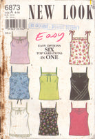 New Look 6873 Sewing Pattern, Tops, Size 6-16, Uncut, Factory Folded