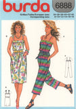 Burda 6888 Sundress or Jumpsuit, Uncut, Factory Folded Sewing Pattern Multi Size 8-18