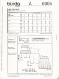 Burda 6904 Sewing Pattern, Skirt, Size 8-20, Uncut, Factory Folded
