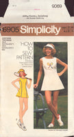 Simplicity 6905 Sewing Pattern, Tennis Dress, Panties, Visor, Size 6-8, Cut, Complete