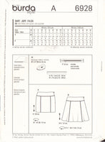 Burda 6928 Sewing Pattern, Skirts, Size 6-20, Uncut, Factory Folded