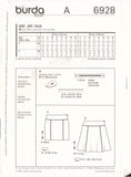Burda 6928 Sewing Pattern, Skirts, Size 6-20, Uncut, Factory Folded