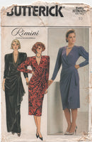 Butterick 6951 Rimini Evening Wrap Dress with Draped Pleated Front, Uncut, Factory Folded Sewing Pattern Size 10