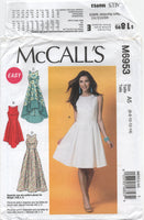McCall's 6953 Hi-Lo or Evening Length Dress with Pleated Skirt, Uncut, Factory Folded, Sewing Pattern Size 6-14