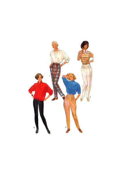 Simplicity 6991 Front Pleated, Tapered Pants, Stirrup Pants and Jodhpurs, Uncut, Factory Folded Sewing Pattern Size 12