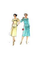 Vogue 7030 Blouson, Tucked  Top and Skirt, Cut, Incomplete (read description), Sewing Pattern Size 10