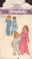 Simplicity 7068 Sewing Pattern, Children's Robe & Pajamas, Size 4, Cut, Complete