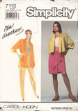 Simplicity 7113 Sewing Pattern Jacket Top Skirt, Size 4-10 Partially Cut, Factory Folded