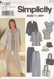 Simplicity 7182 Sewing Pattern Top Pants Shorts & Accessories, Size 8-14 Uncut Factory Folded