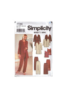 Simplicity 7186 Sewing Pattern Jacket Top Skirt Pants Size 26-32 Uncut Factory Folded